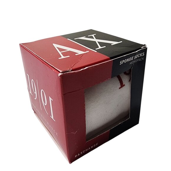 Armani Exchange Men's Short Sponge Socks White‎ Small/Medium - Picture 2 of 4